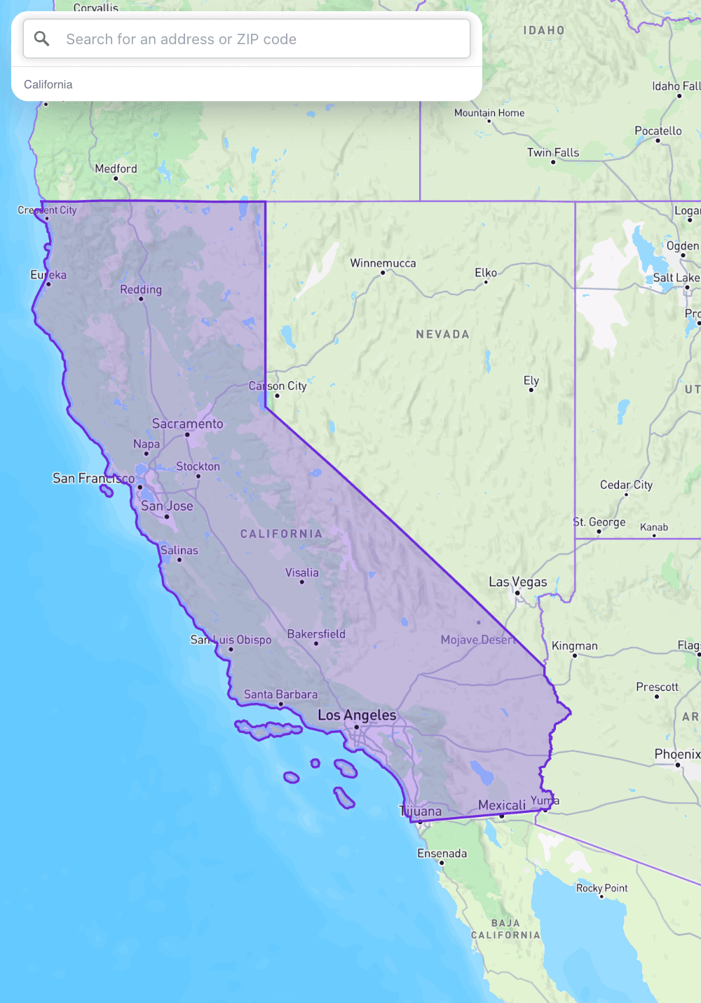 Mobile election map preview